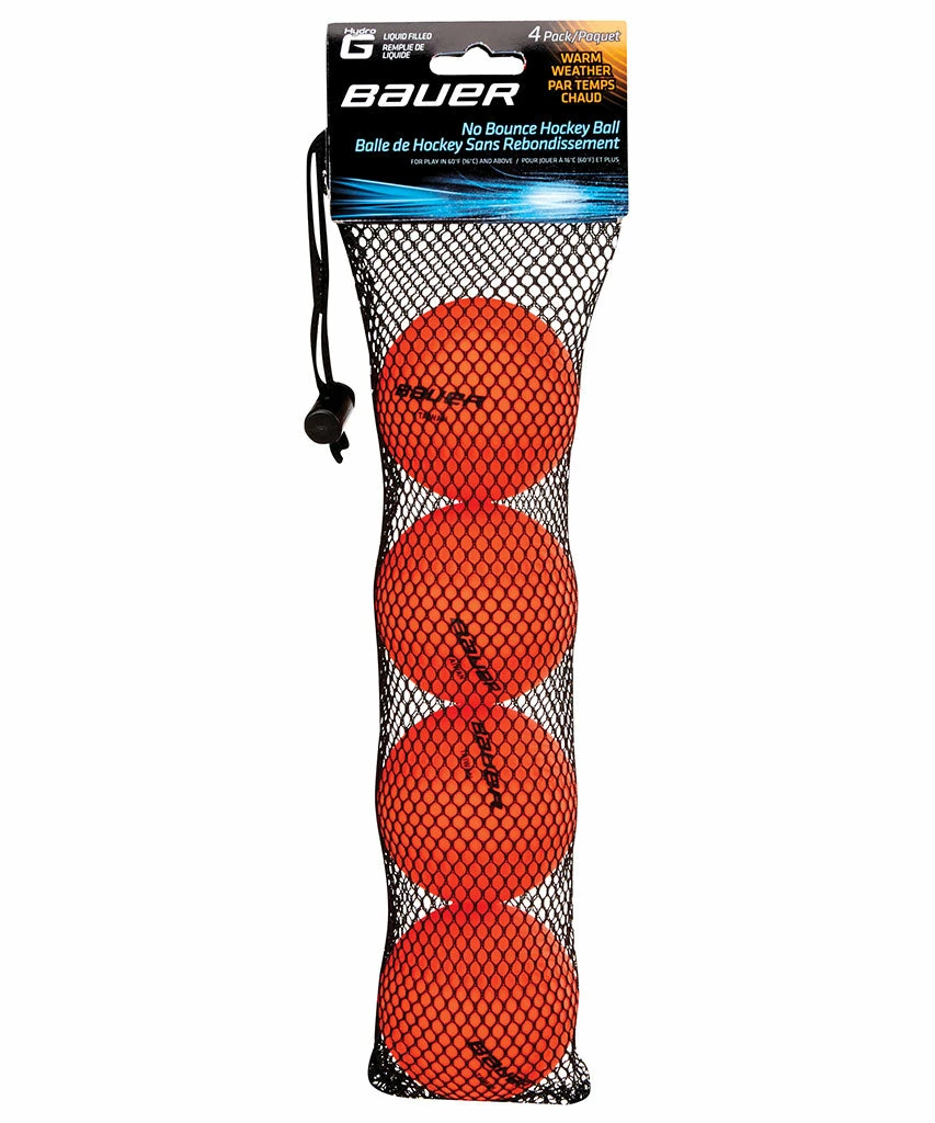 BAUER HYDROG ORANGE WARM HOCKEY BALLS - 4 PACK 3 BAUER HYDROG ORANGE WARM HOCKEY BALLS - 4 PACK
