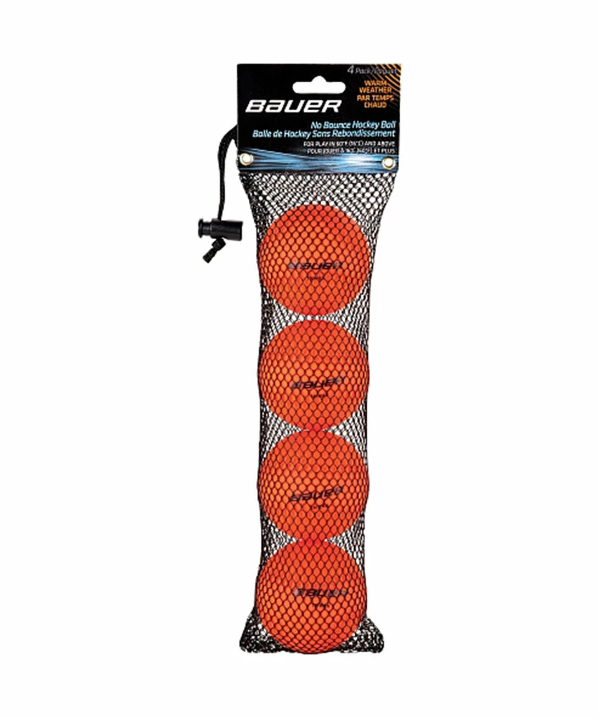 BAUER ORANGE WARM HOCKEY BALLS - 4 PACK 3 BAUER ORANGE WARM HOCKEY BALLS - 4 PACK