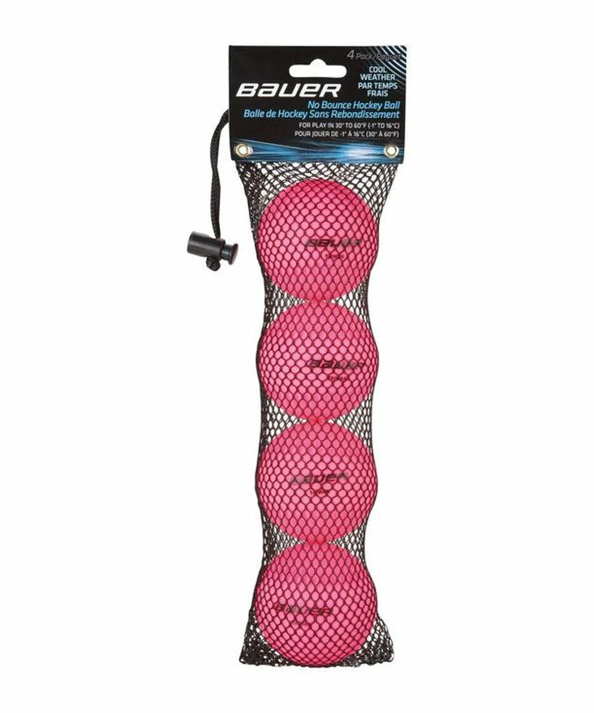 BAUER PINK COOL HOCKEY BALLS - 4 PACK 3 BAUER PINK COOL HOCKEY BALLS - 4 PACK