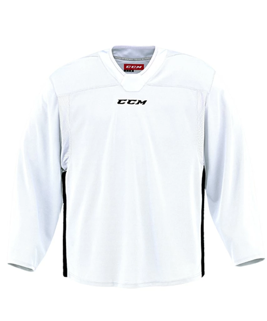 CCM 6000 MID JUNIOR PRACTICE JERSEY - WHITE/BLACK 3 CCM 6000 MID JUNIOR PRACTICE JERSEY - WHITE/BLACK